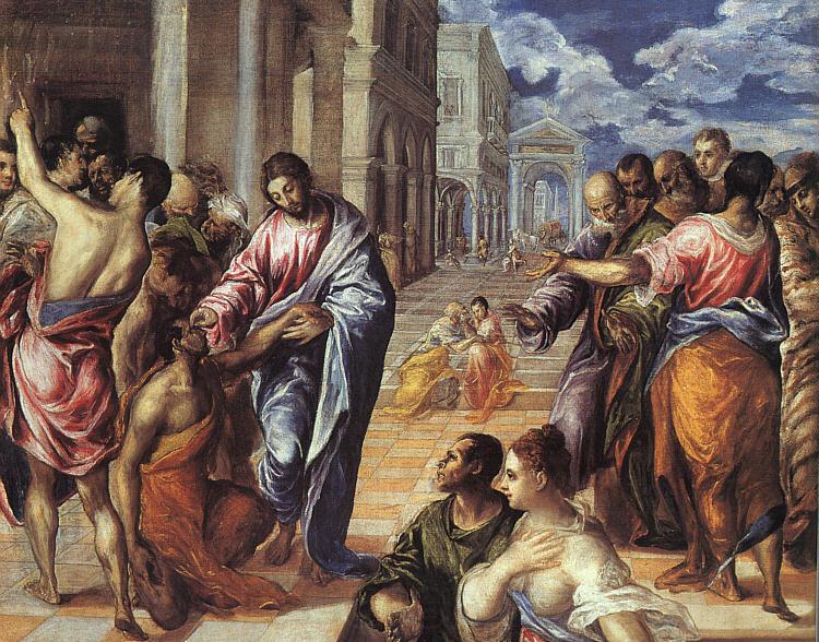 GRECO, El Christ Healing the Blind df Spain oil painting art